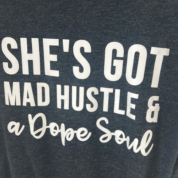 Bella Canvas Womens Cotton Blend Graphic T-Shirt Medium Soft Tee Hustle Soul‎ - Picture 2 of 16